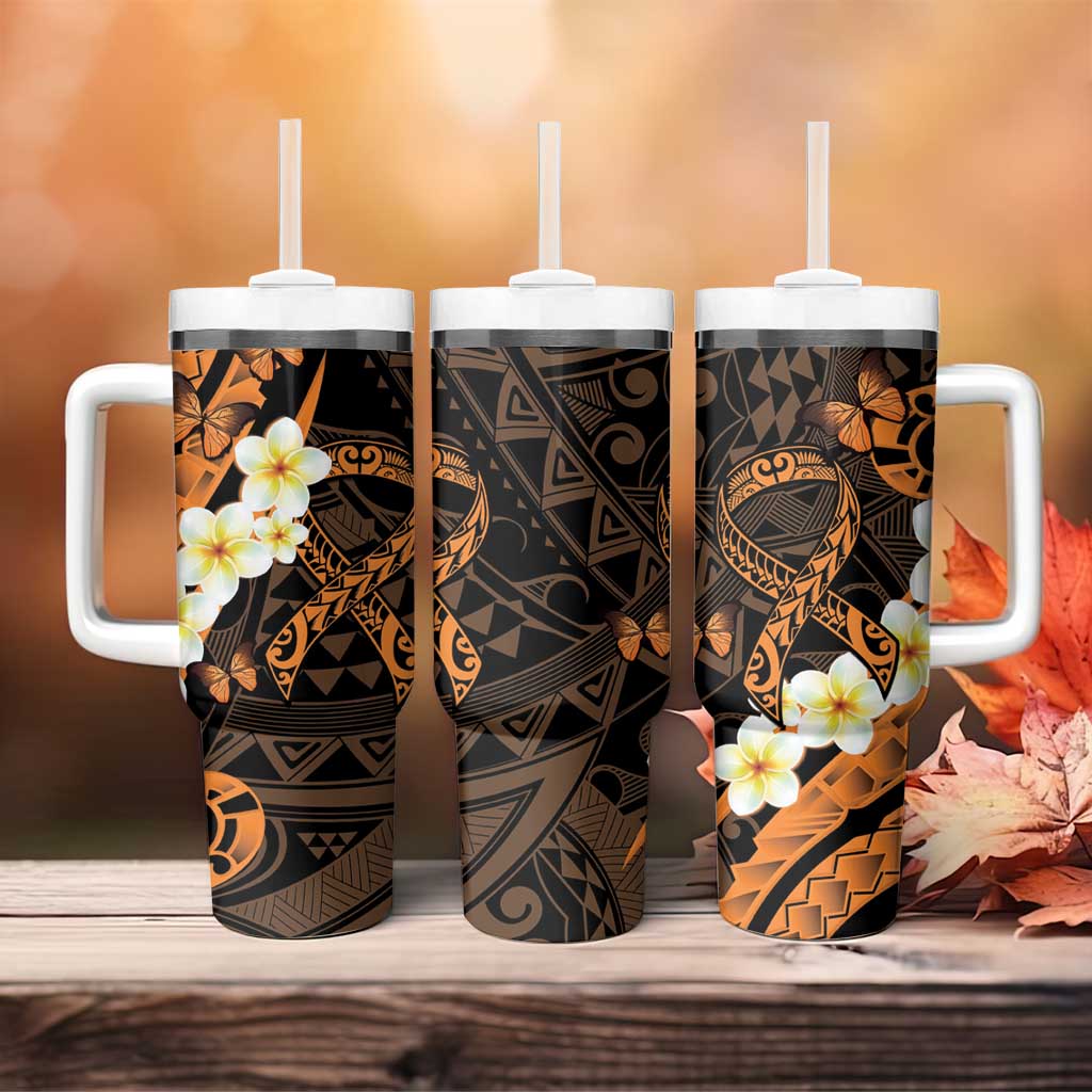 Liver Cancer Awareness Month Awareness Is Key Orange Polynesian Ribbon Custom Stanley Cup 40 oz 30 oz Tumbler With HandleTVC2301371 - Image 4