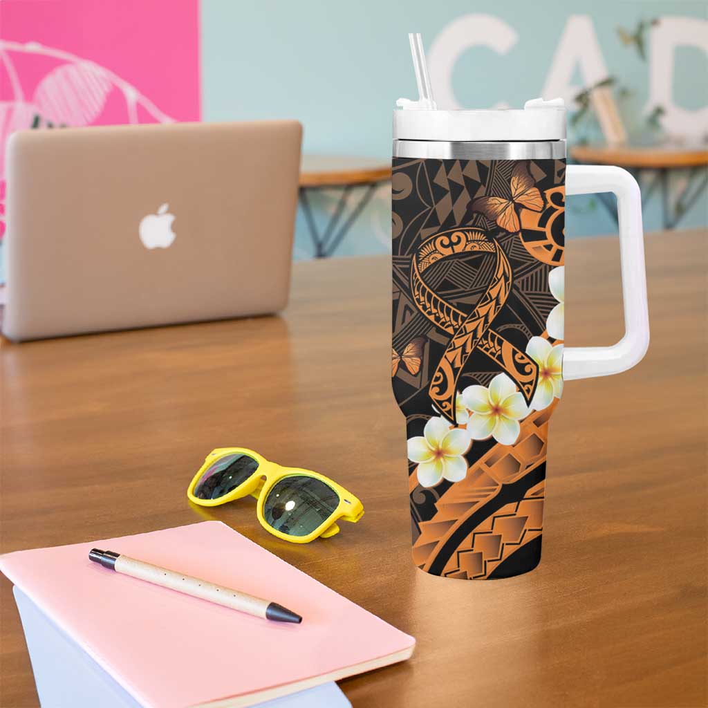Liver Cancer Awareness Month Awareness Is Key Orange Polynesian Ribbon Custom Stanley Cup 40 oz 30 oz Tumbler With HandleTVC2301371 - Image 5