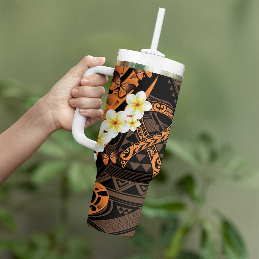 Liver Cancer Awareness Month Awareness Is Key Orange Polynesian Ribbon Custom Stanley Cup 40 oz 30 oz Tumbler With HandleTVC2301371 - Image 3