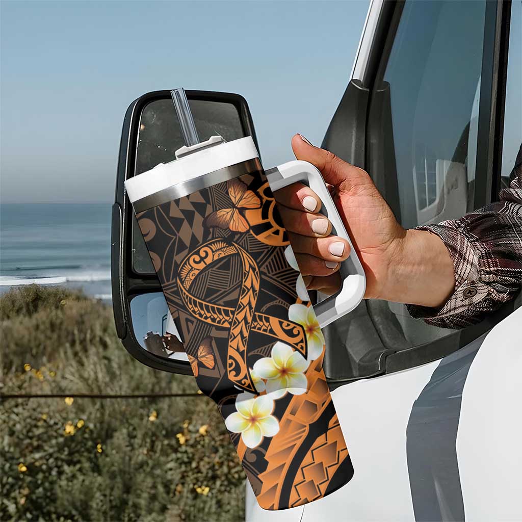 Liver Cancer Awareness Month Awareness Is Key Orange Polynesian Ribbon Custom Stanley Cup 40 oz 30 oz Tumbler With HandleTVC2301371 - Image 7