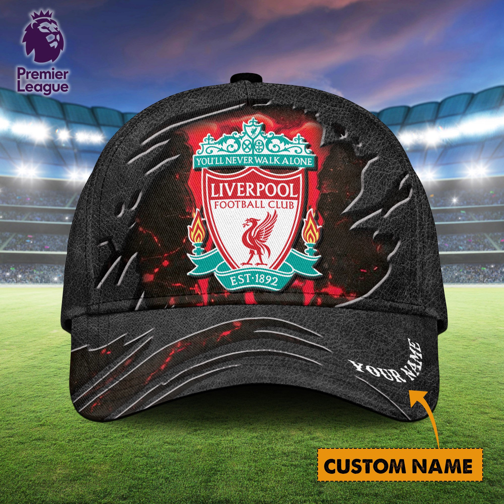 Liverpool EPL Personalized Classic Cap For Fans  Trucker Hats Custom Hats Gifts For Men & Women