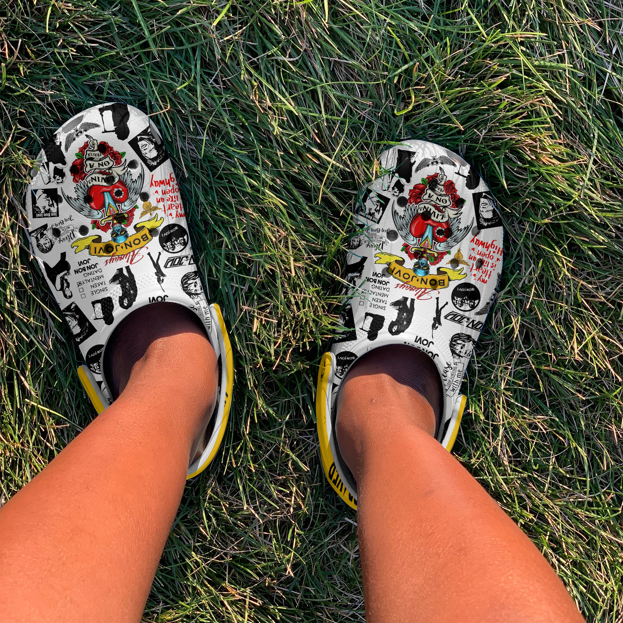 Livin’ on a Prayer Bon Jovi Music Crocs Crocband Clogs Shoes Comfortable For Men Women and Kids - Image 4