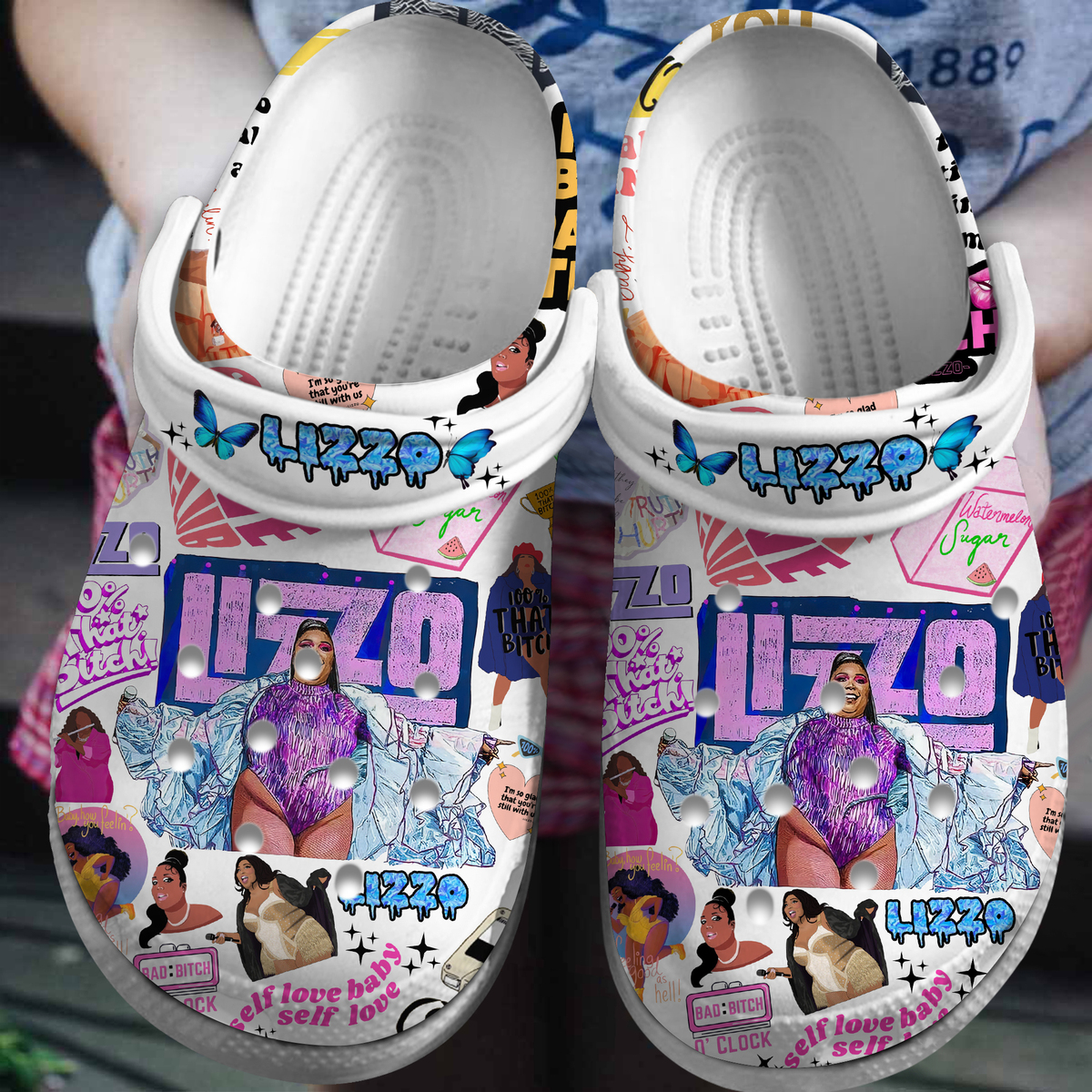Lizzo Rapper Singer Music Crocs Crocband Clogs Shoes Comfortable For Men Women and Kids