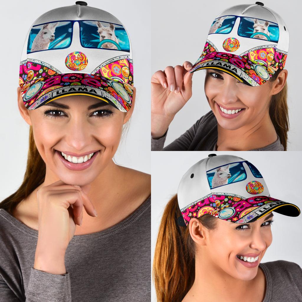 Llama Classic Cap, Gift for Hippie Life, Hippie Lovers Trucker Hats Custom Hats Gifts For Men & Women