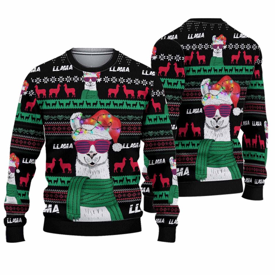 Llama Funny Ugly Christmas 3D Sweater