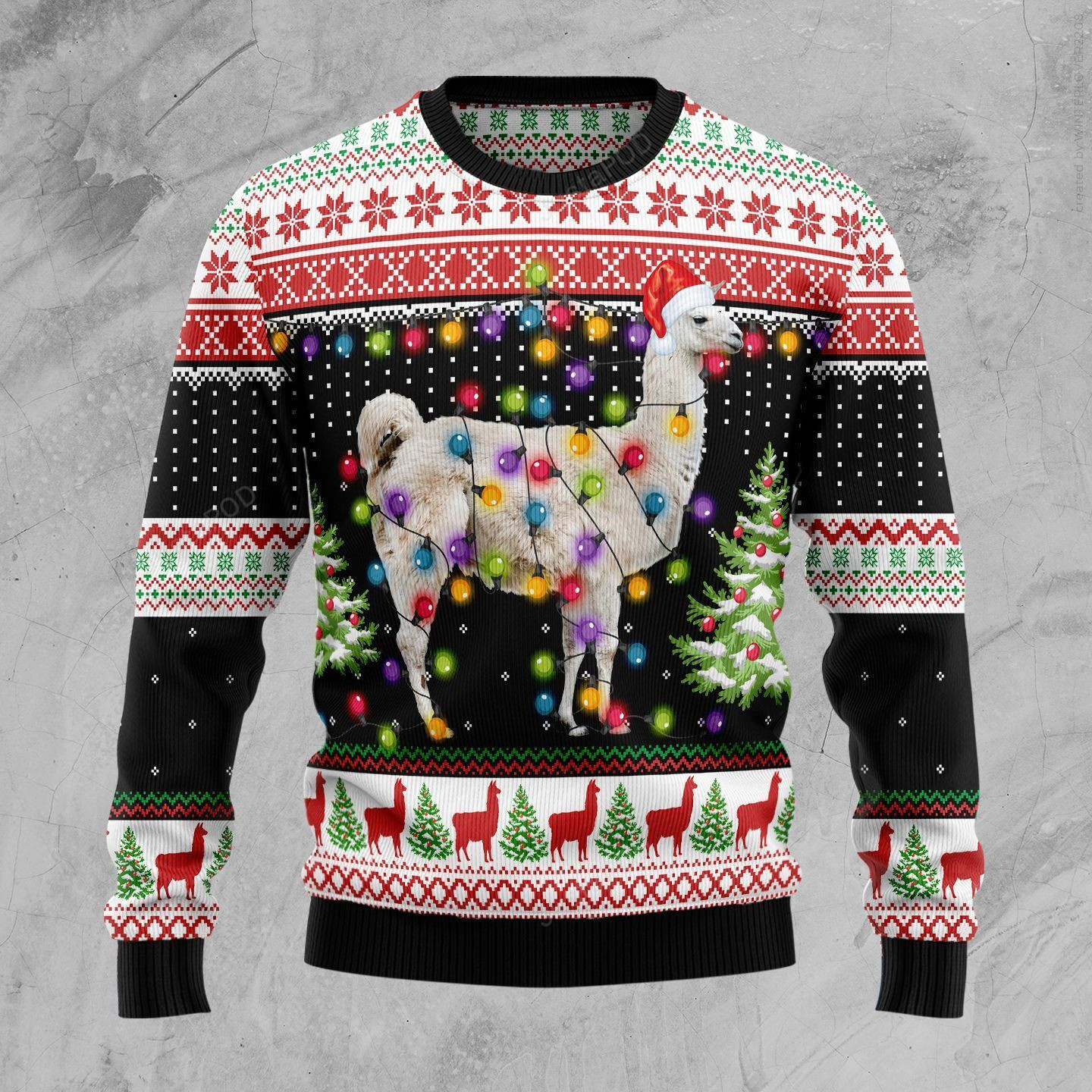 Llama Hit That Ugly Christmas Sweater Adult 3D Funny Matching for family