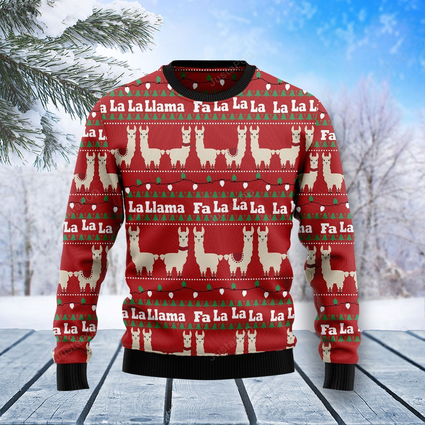 Llama Lalala Ugly Christmas Sweater Adult 3D Funny Matching for family