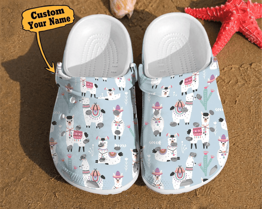 Llama - Llama Pattern Alpaca Gift For Lovers Comfortable Summer Clog Shoes For Men And Women