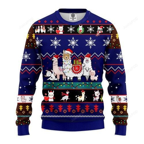 Llama Noel Mc Ugly Christmas Sweater Adult 3D Funny Matching for family
