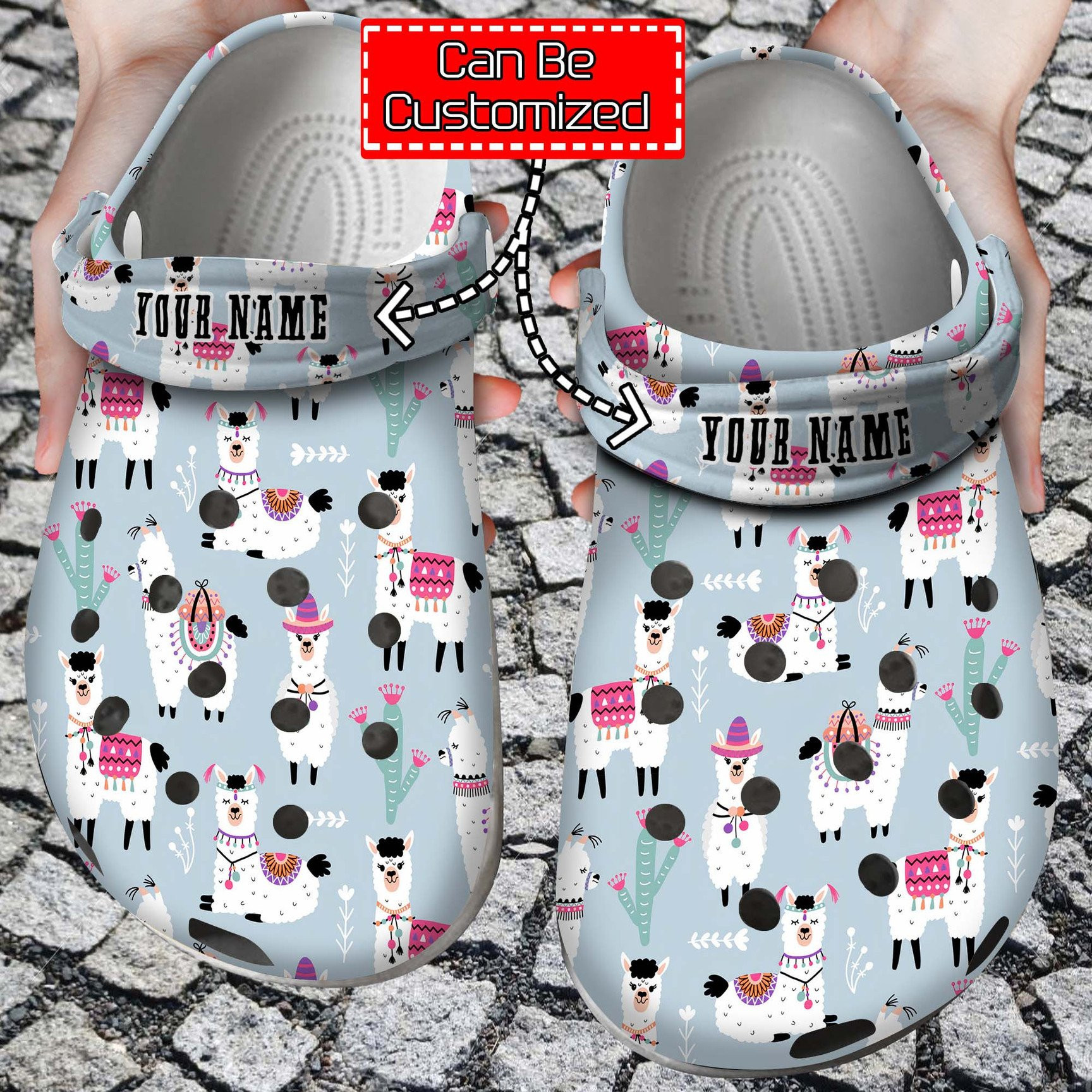 Llama Pattern Alpaca Gift For Lovers Comfortable Summer clog Shoes Llama