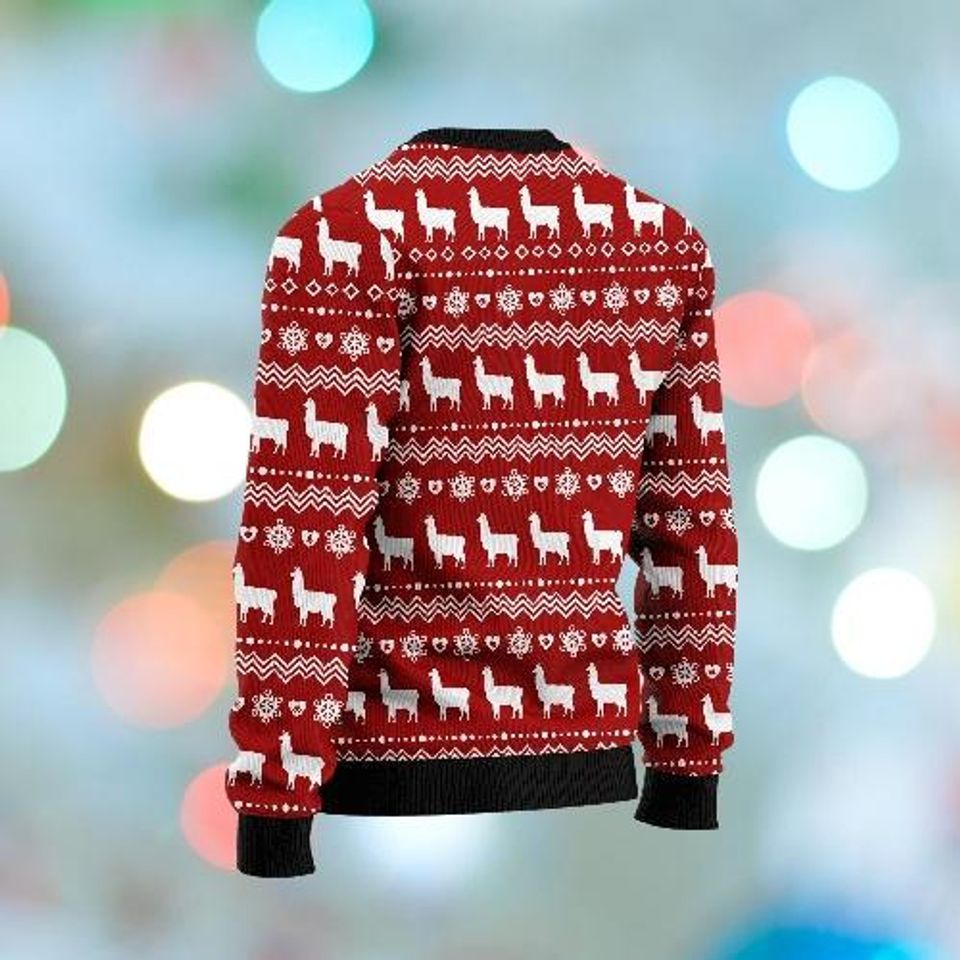 Llama Singing Christmas Ugly Sweater, Funny Animal Christmas Sweater, Cute Xmas Sweatshirt, Llama Lovers Gift - Image 4