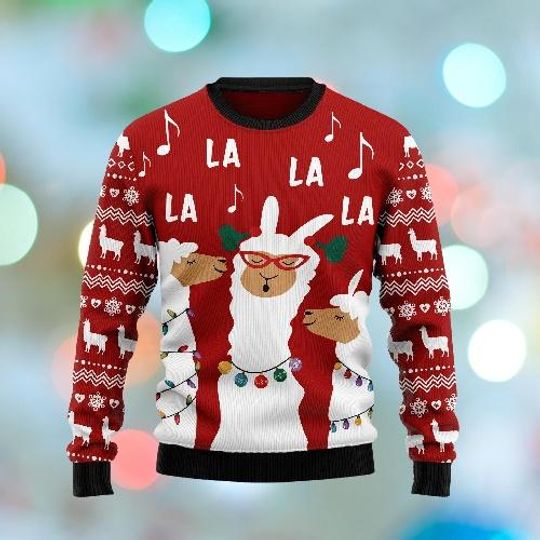 Llama Singing Christmas Ugly Sweater, Funny Animal Christmas Sweater, Cute Xmas Sweatshirt, Llama Lovers Gift - Image 10