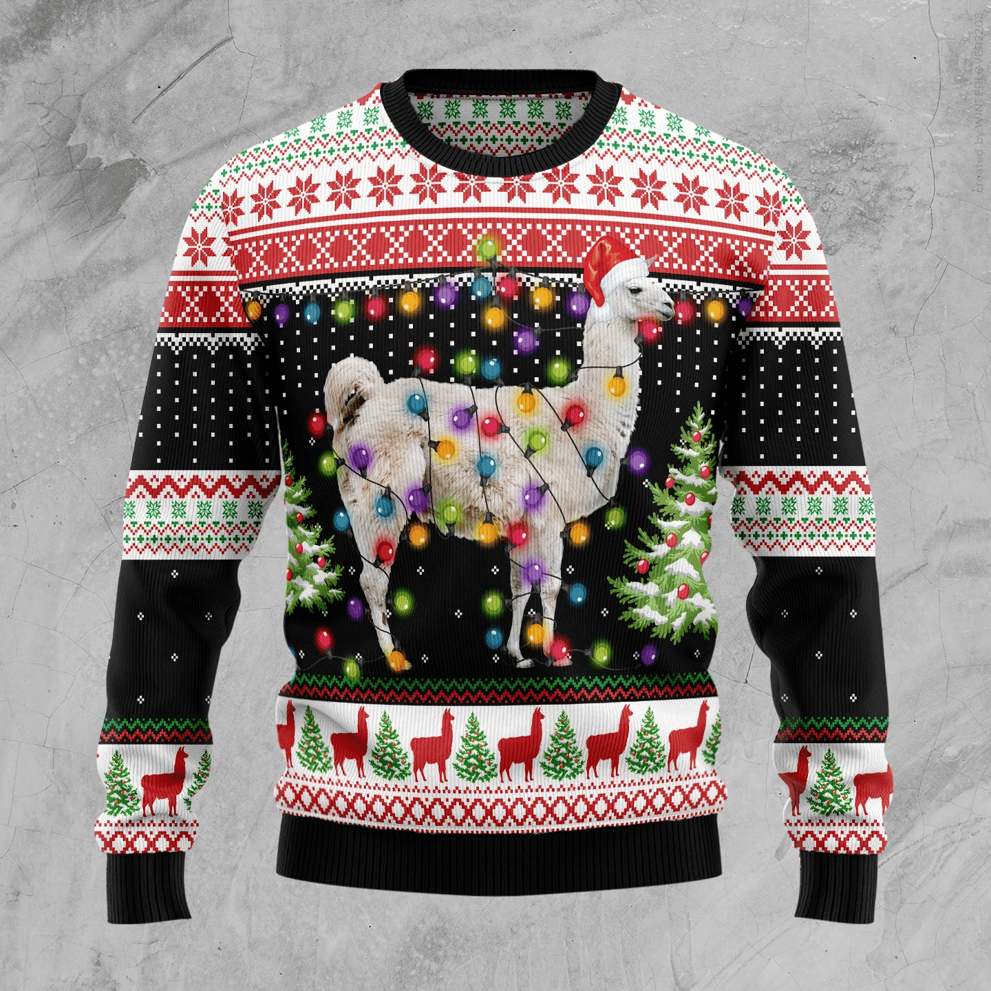 Llama Ugly Christmas Sweater Adult 3D Funny Matching for family