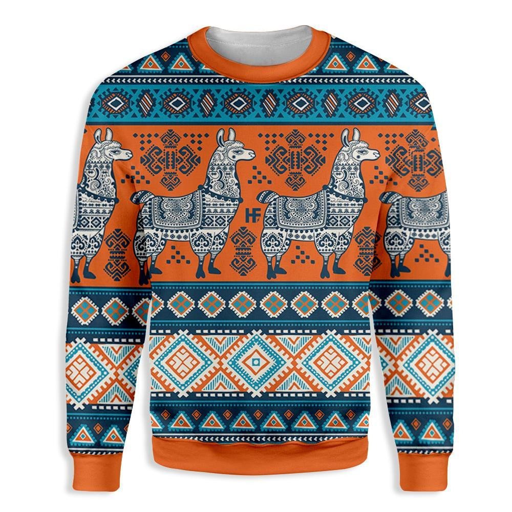 Llama Yoga Ugly Christmas Sweater Adult 3D Funny Matching for family