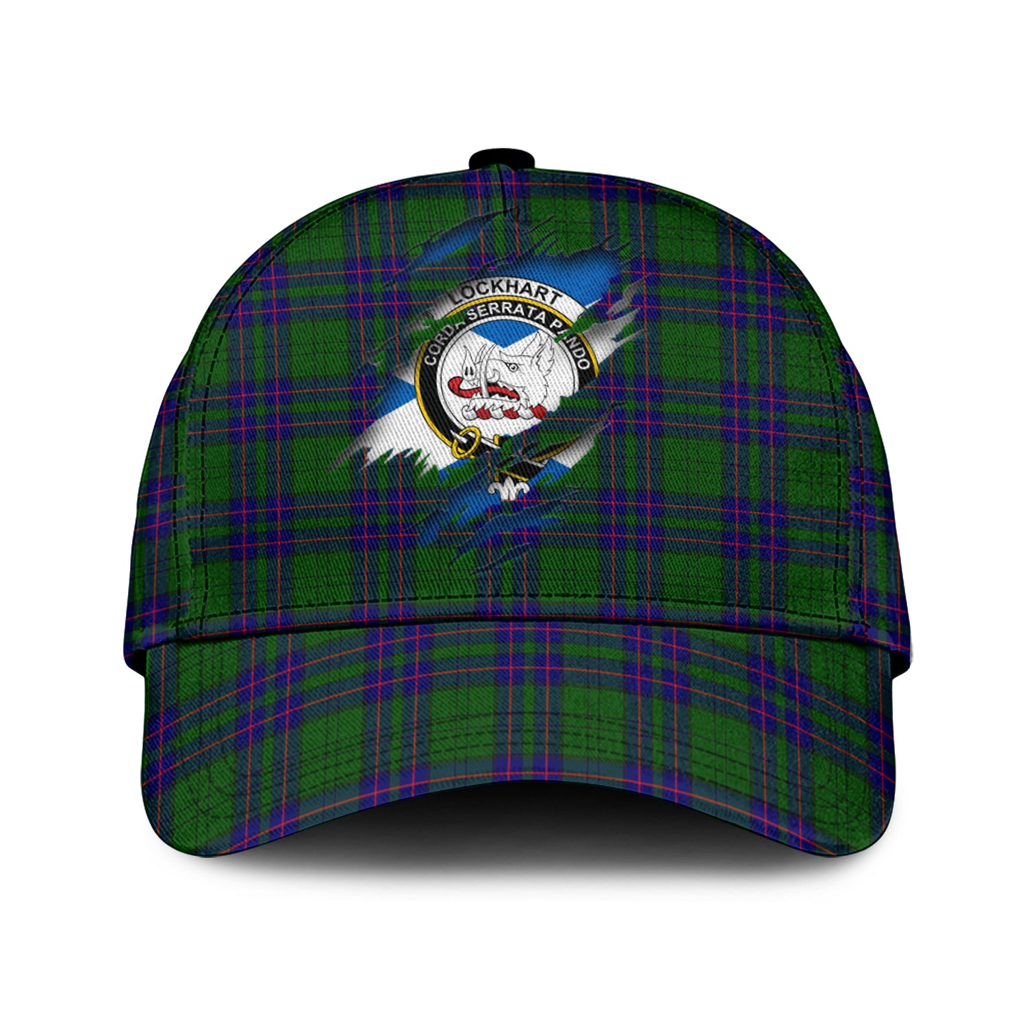 Lockhart Modern Tartan Plaid Cap, Family Crest In Me Style Tartan Baseball Cap TS23 Trucker Hats Custom Hats Gifts For Men & Women
