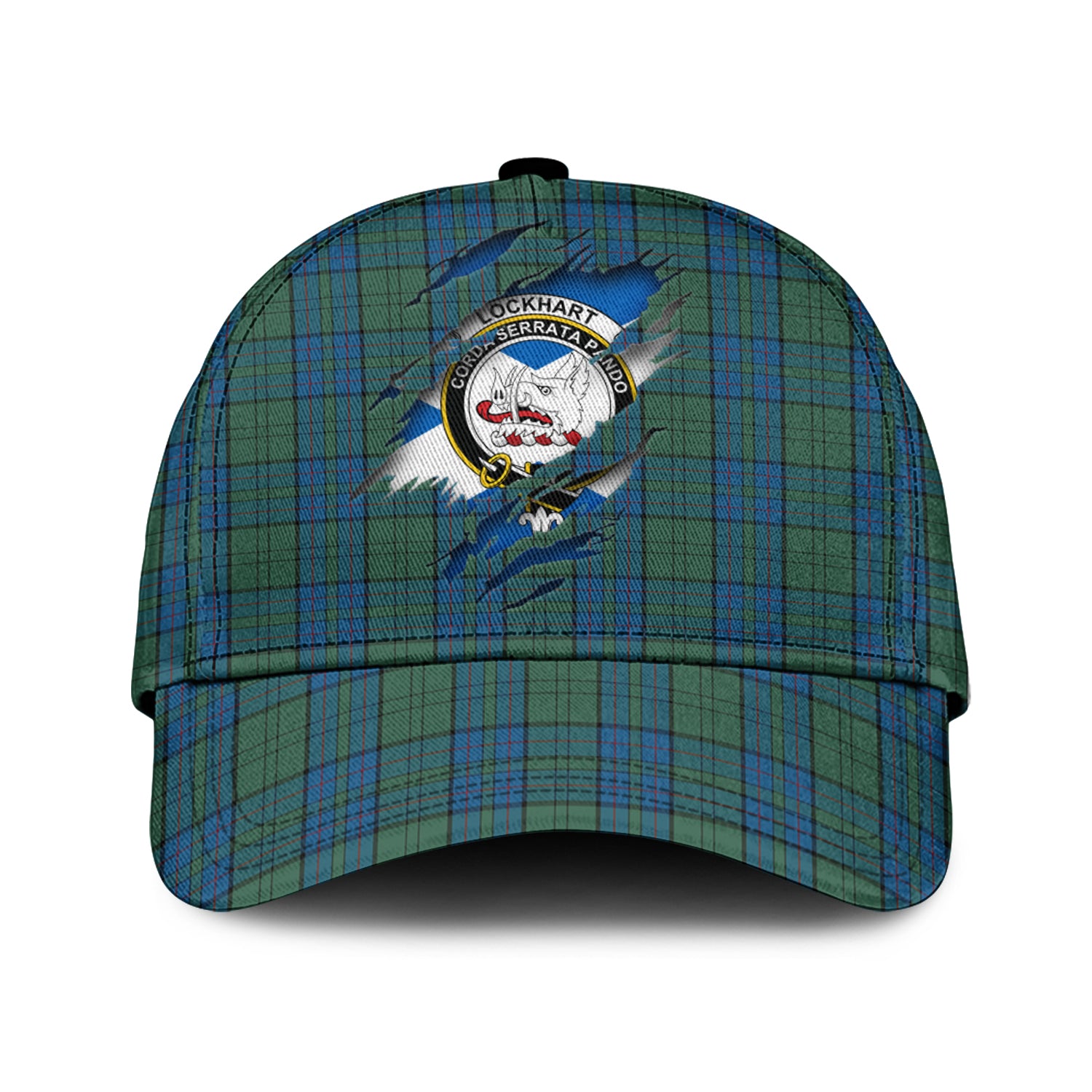 Lockhart Tartan Plaid Cap, Family Crest In Me Style Tartan Baseball Cap TS23 Trucker Hats Custom Hats Gifts For Men & Women
