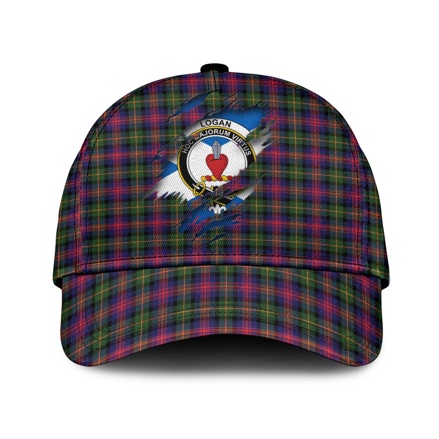 Logan Modern Tartan Plaid Cap, Family Crest In Me Style Tartan Baseball Cap TS23 Trucker Hats Custom Hats Gifts For Men & Women