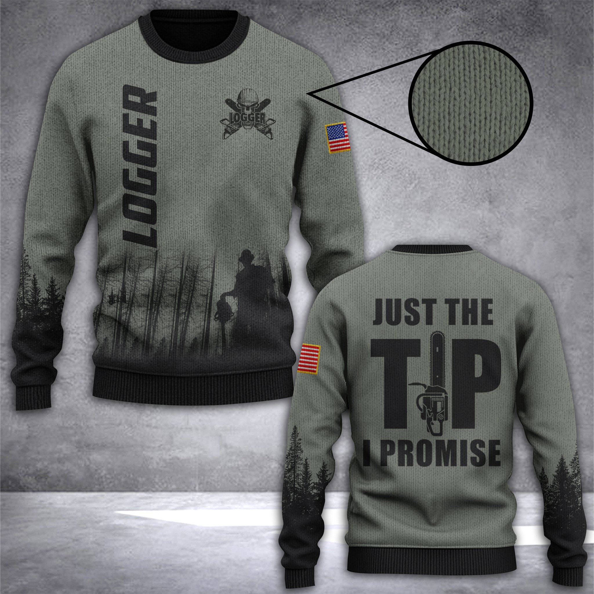 Logger Just The Tip I Promise Ugly Christmas Sweater Adult 3D Funny Matching for family