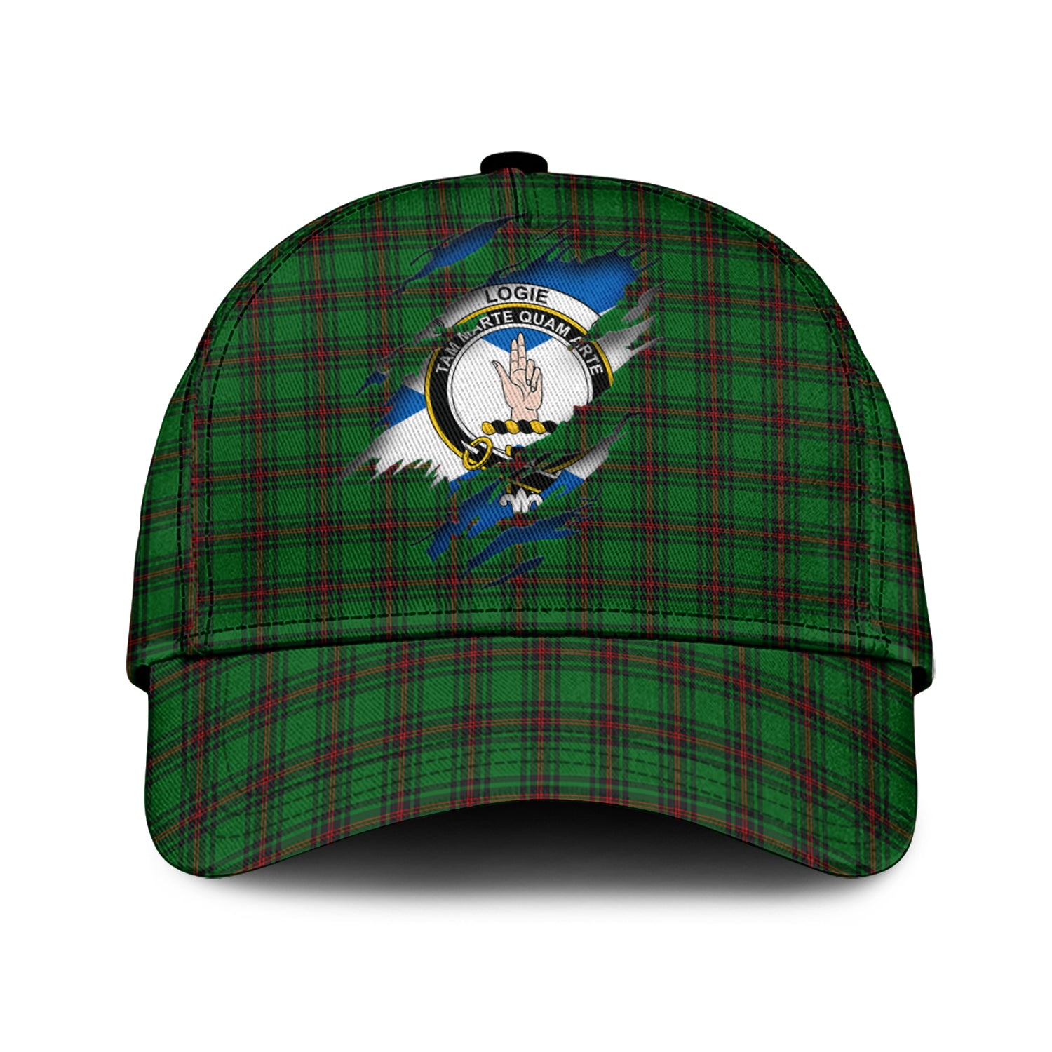 Logie Tartan Plaid Cap, Family Crest In Me Style Tartan Baseball Cap TS23 Trucker Hats Custom Hats Gifts For Men & Women