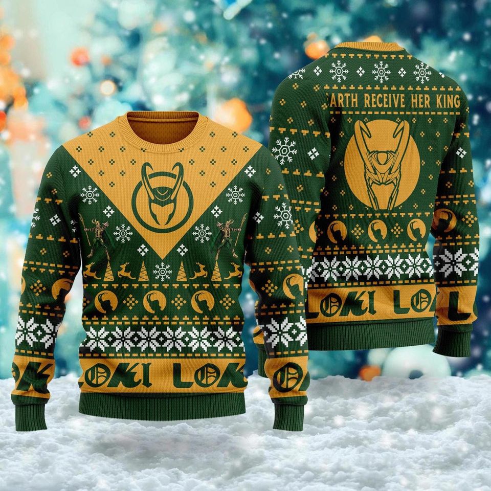 Loki Ugly Christmas Sweater, Super Hero Xmas Sweatshirt