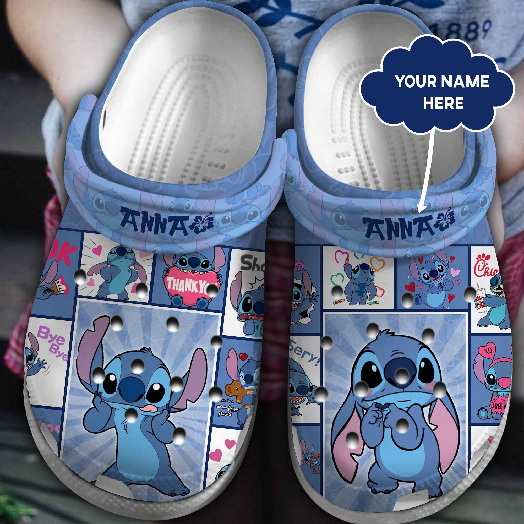 Loli and Stitch Movie Crocs Crocband Clogs Shoes Comfortable For Men Women and Kids