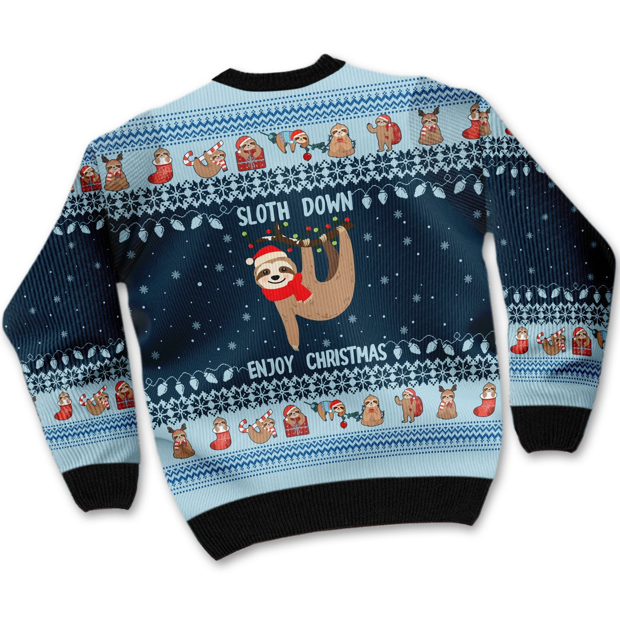 Lonely Sloth Down Enjoy Christmas Noel Pattern For Animal Lovers Unique Gifts Ugly Christmas Sweater Adult 3D Funny Matching for family - Image 5