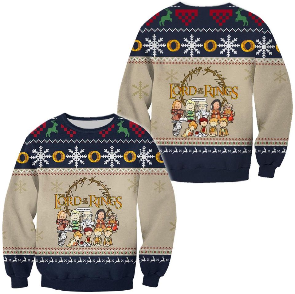 LOR Ugly Christmas Sweater, Christmas Unisex Woolen Sweater