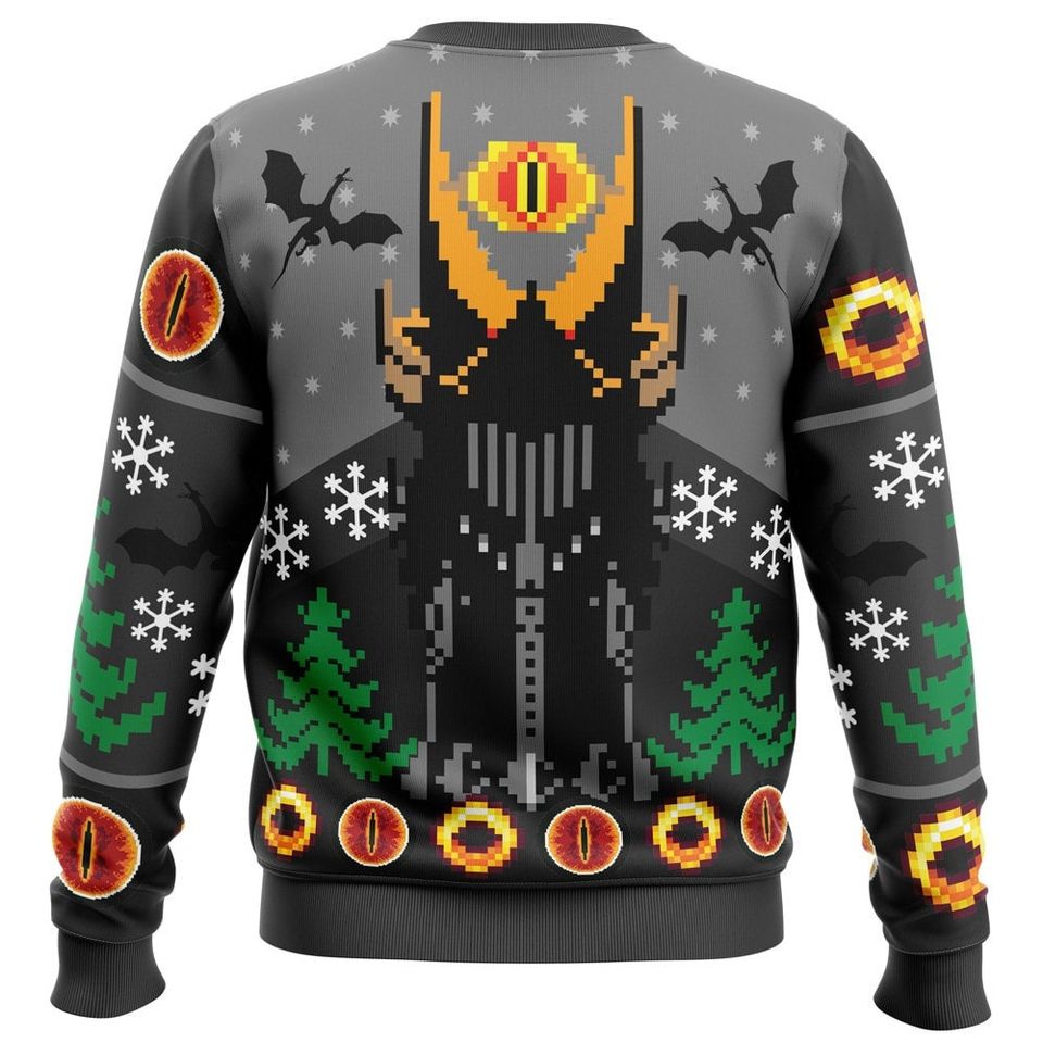 LOR Ugly Sweater, Lord Of The Rings Elvish Circle Ugly Christmas Sweater - Image 3