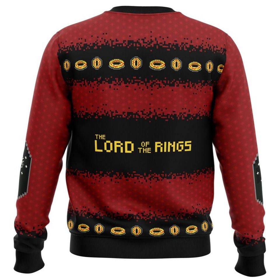 LOR Ugly Sweater, Lord Of The Rings Elvish Circle Ugly Christmas Sweater - Image 5