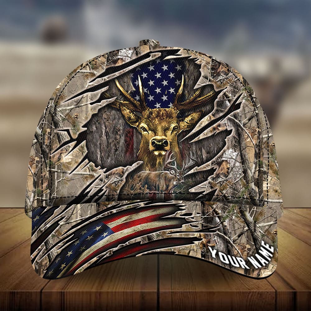 Loralle Cracked Deer Hunting Hats 3D Multicolor Personalized Trucker Hats Custom Hats Gifts For Men & Women