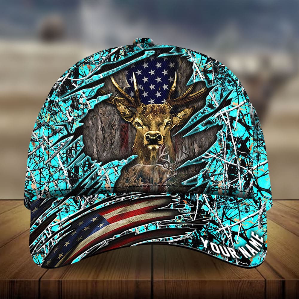 Loralle Cracked Deer Hunting Hats 3D Multicolor Personalized Trucker Hats Custom Hats Gifts For Men & Women