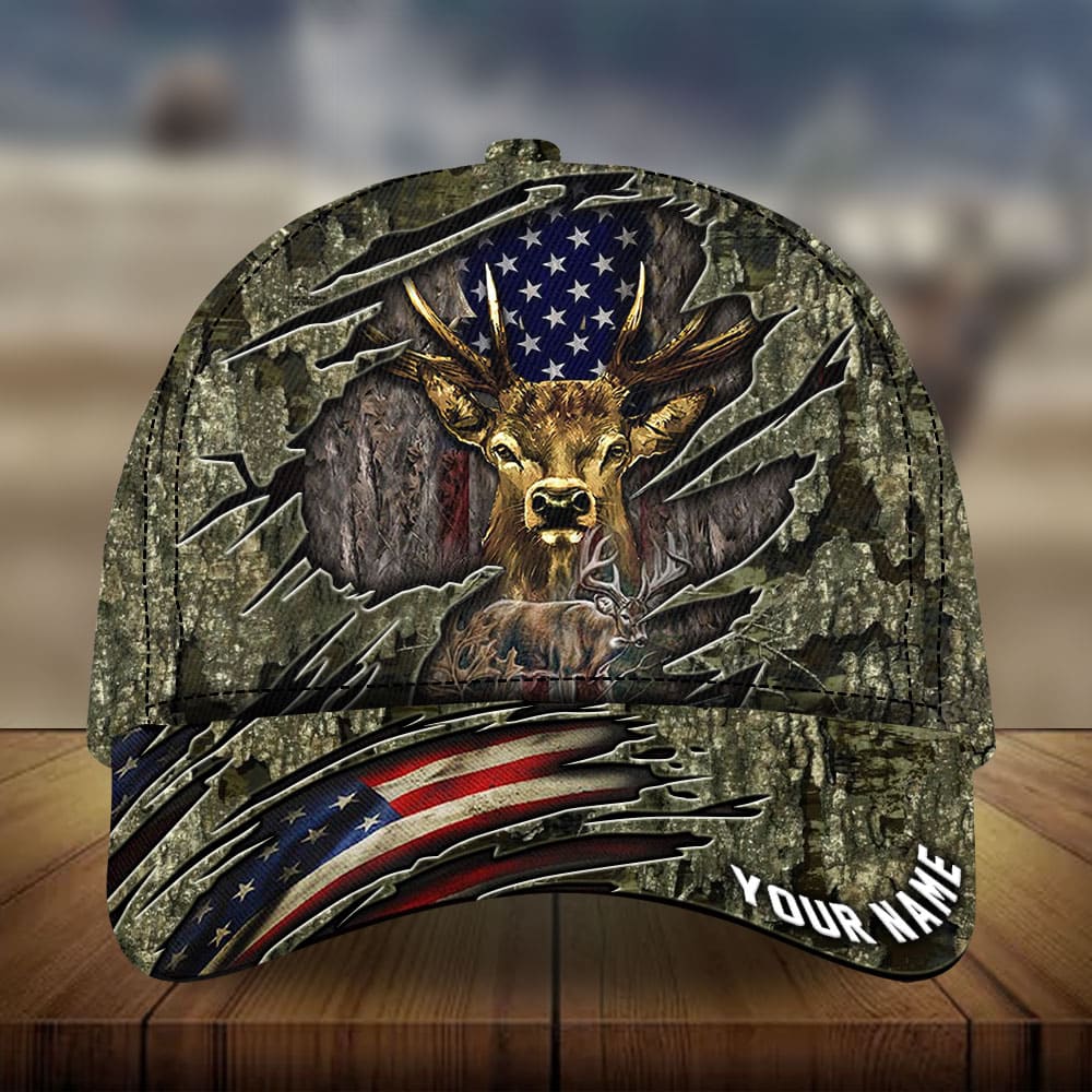 Loralle Cracked Deer Hunting Hats 3D Multicolor Personalized Trucker Hats Custom Hats Gifts For Men & Women