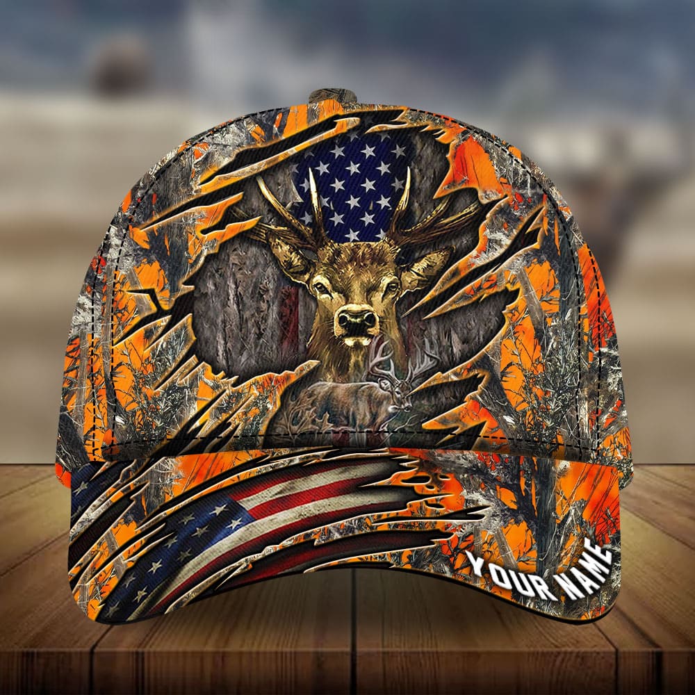 Loralle Cracked Deer Hunting Hats 3D Multicolor Personalized Trucker Hats Custom Hats Gifts For Men & Women