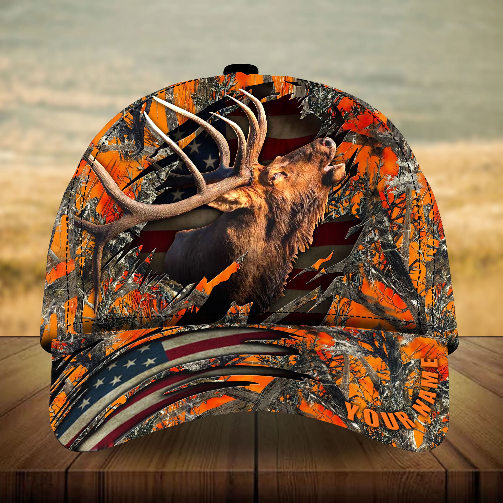 Loralle Elk Hunting Hats 3D Multicolor Personalized Trucker Hats Custom Hats Gifts For Men & Women
