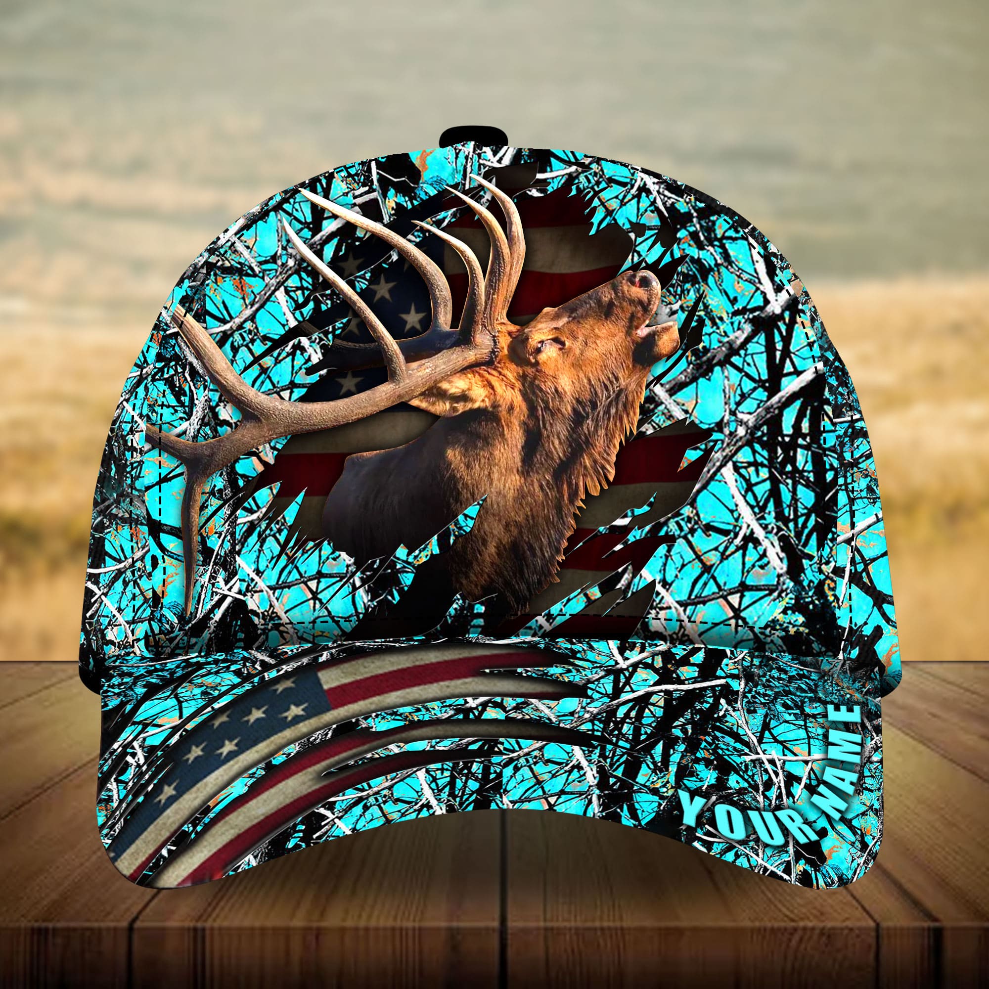 Loralle Elk Hunting Hats 3D Multicolor Personalized Trucker Hats Custom Hats Gifts For Men & Women
