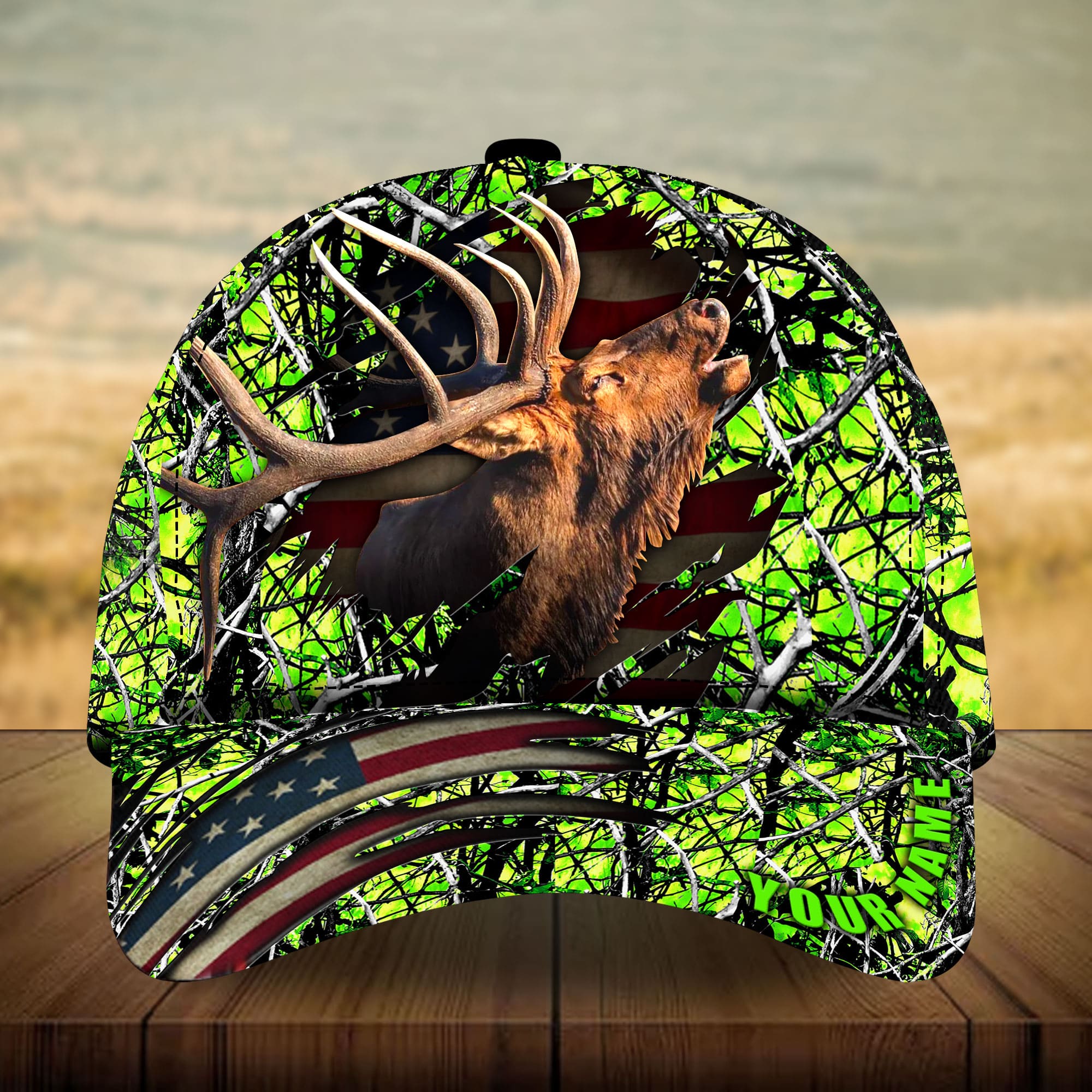 Loralle Elk Hunting Hats 3D Multicolor Personalized Trucker Hats Custom Hats Gifts For Men & Women