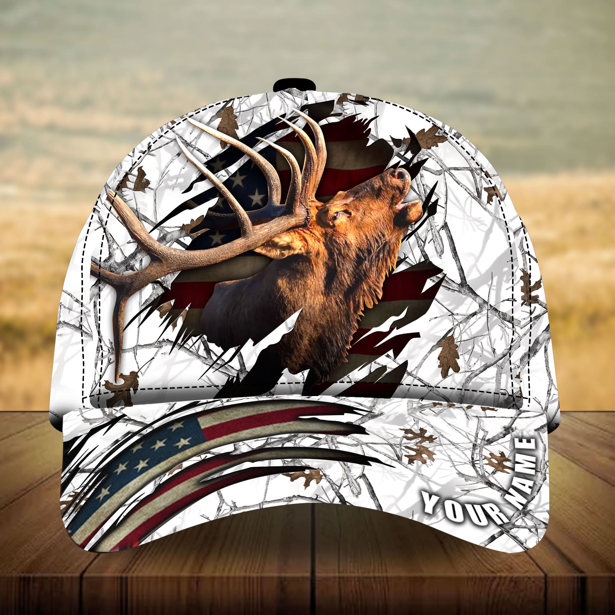 Loralle Elk Hunting Hats 3D Multicolor Personalized Trucker Hats Custom Hats Gifts For Men & Women
