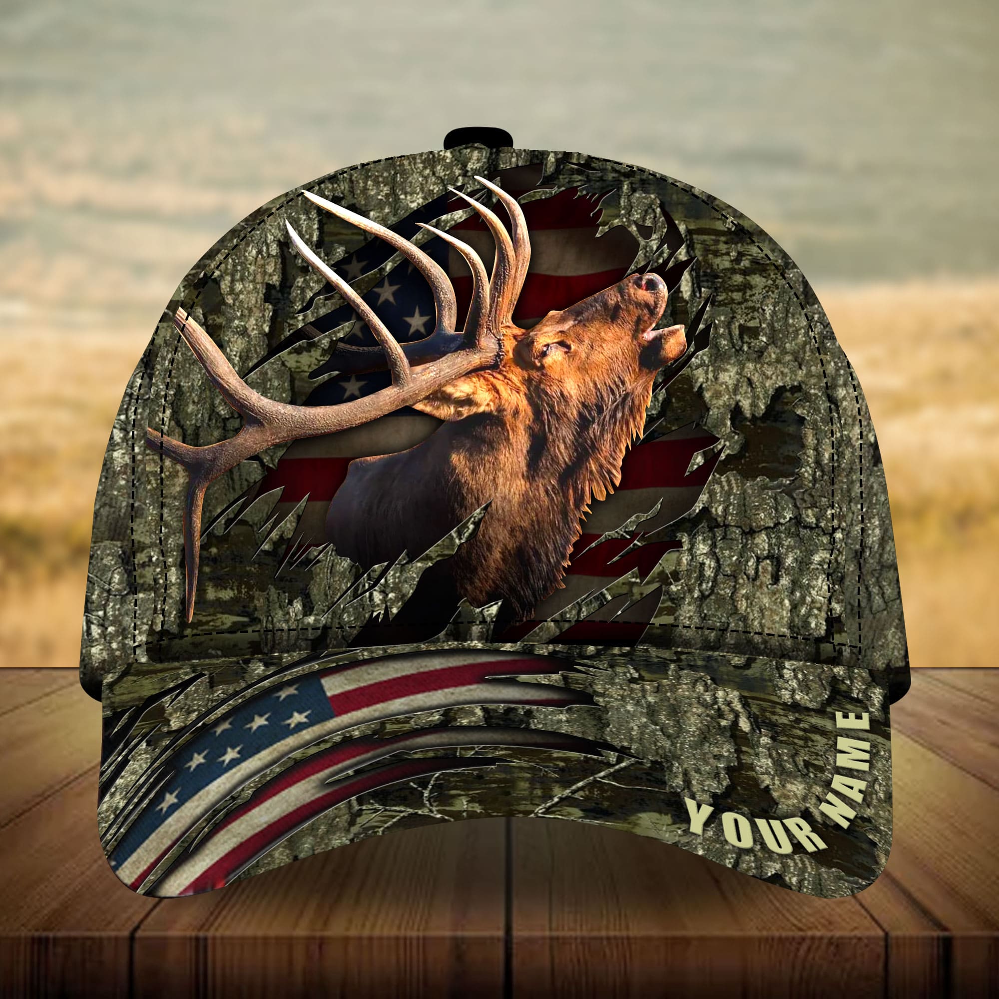 Loralle Elk Hunting Hats 3D Multicolor Personalized Trucker Hats Custom Hats Gifts For Men & Women