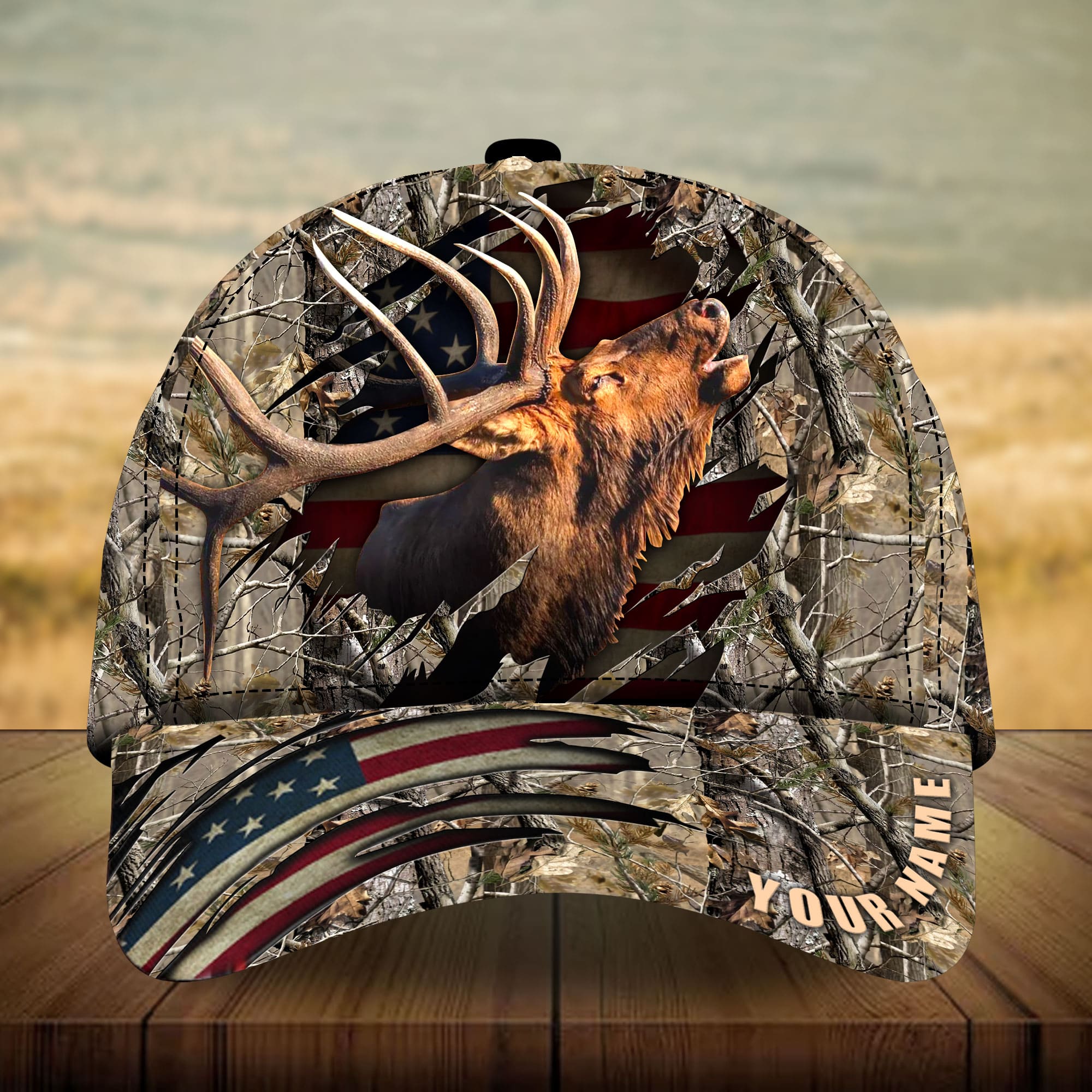 Loralle Elk Hunting Hats 3D Multicolor Personalized Trucker Hats Custom Hats Gifts For Men & Women