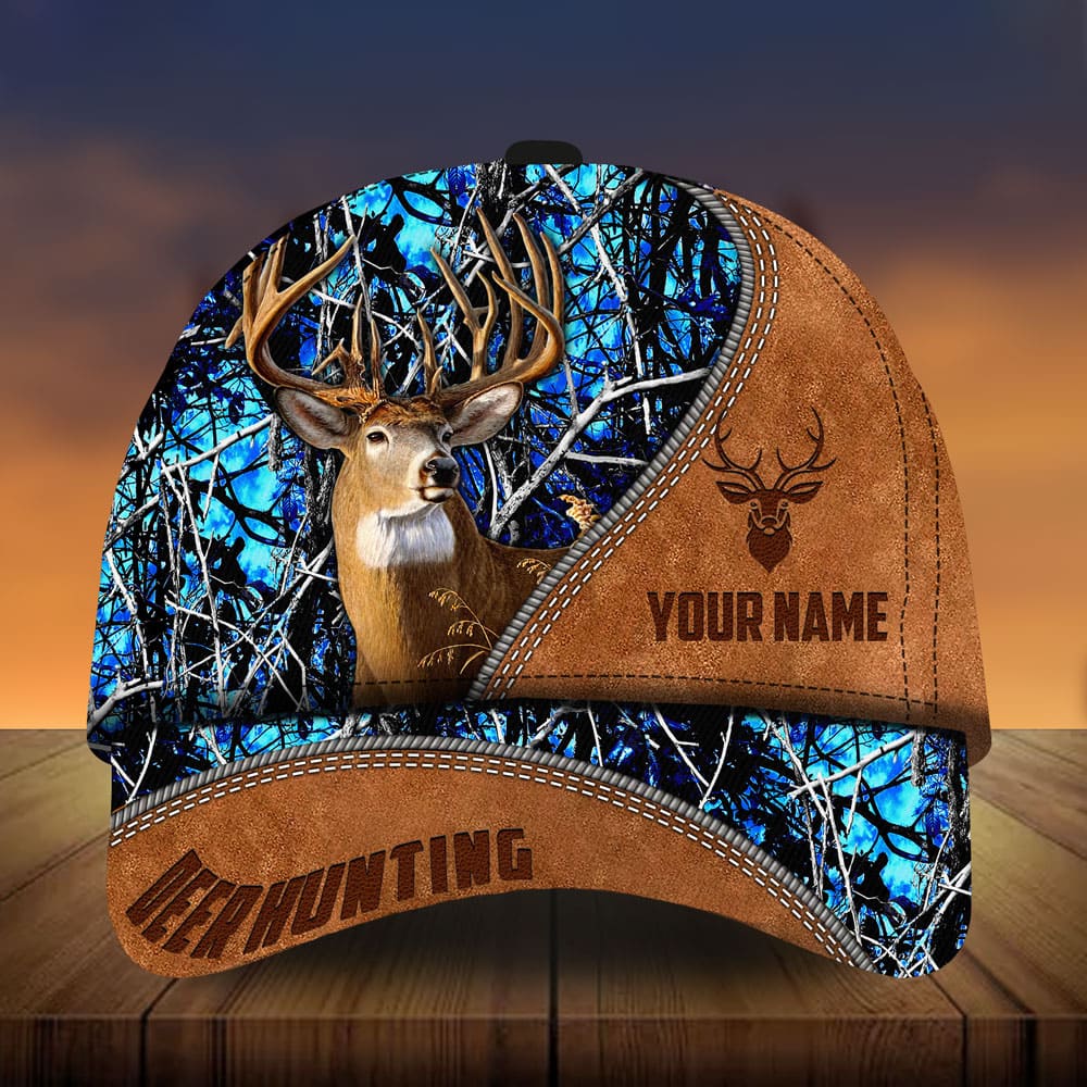 Loralle Leather Deer Hunting Hats 3D Multicolor Personalized Trucker Hats Custom Hats Gifts For Men & Women