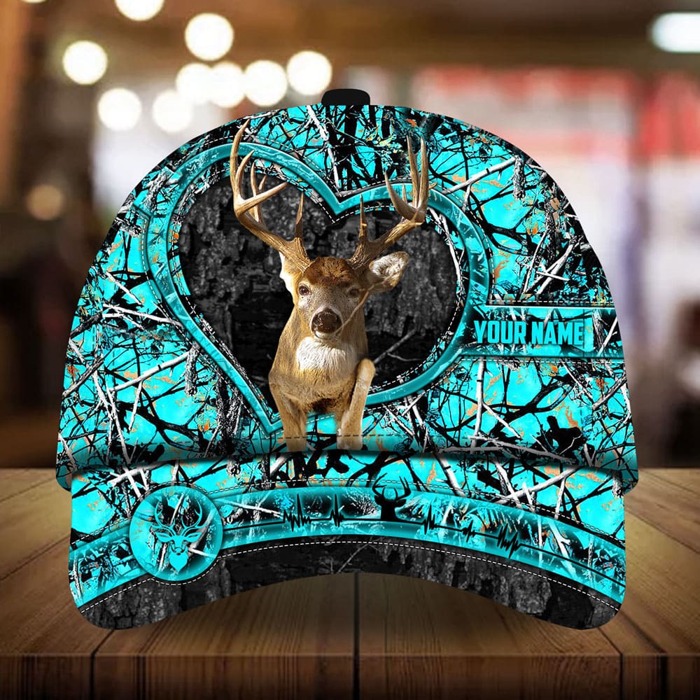 Loralle Love Deer Hunting Hats 3D Multicolor Personalized Trucker Hats Custom Hats Gifts For Men & Women