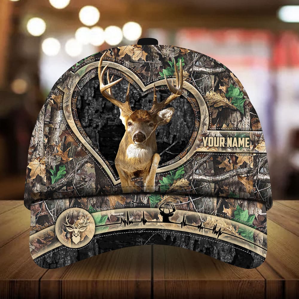 Loralle Love Deer Hunting Hats 3D Multicolor Personalized Trucker Hats Custom Hats Gifts For Men & Women