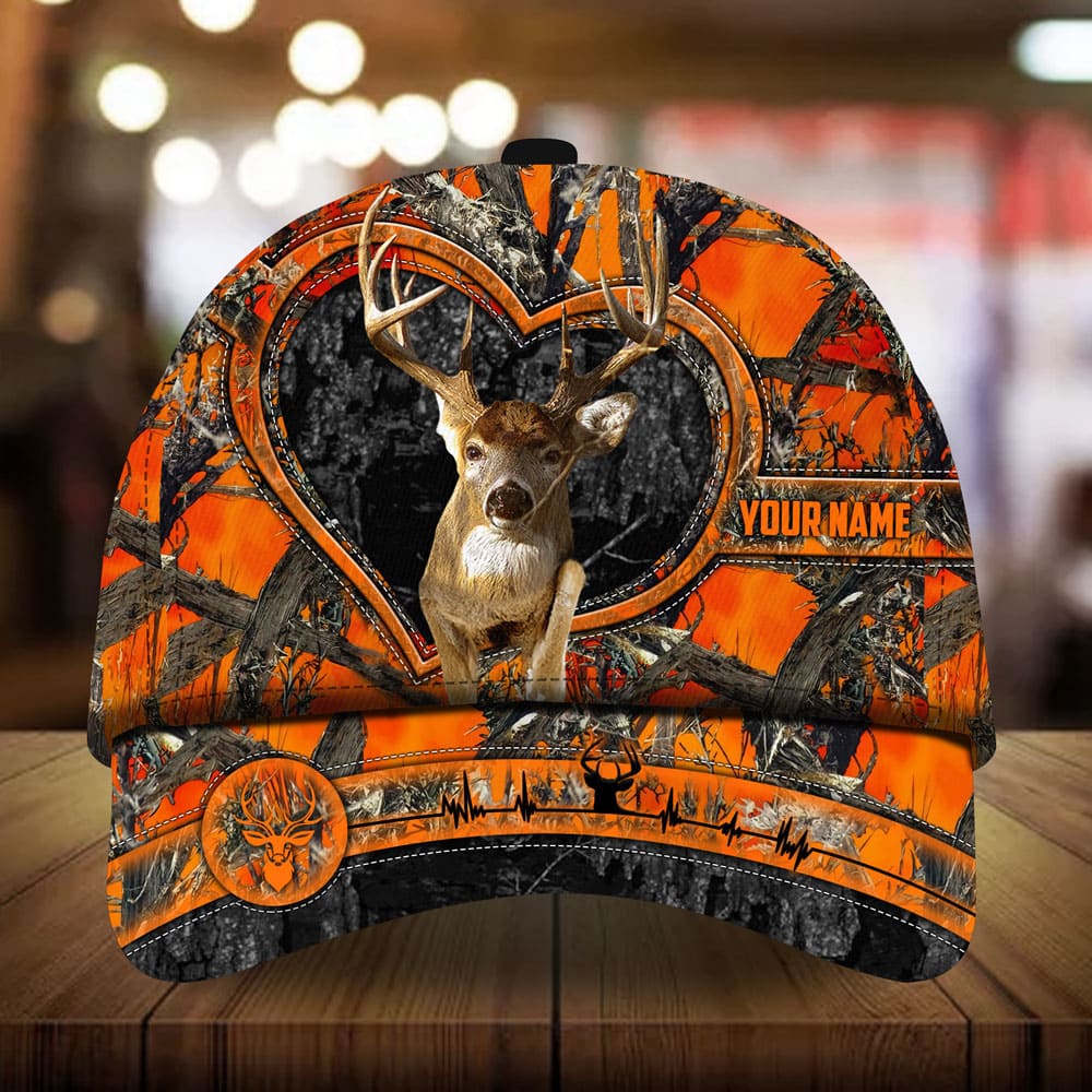 Loralle Love Deer Hunting Hats 3D Multicolor Personalized Trucker Hats Custom Hats Gifts For Men & Women
