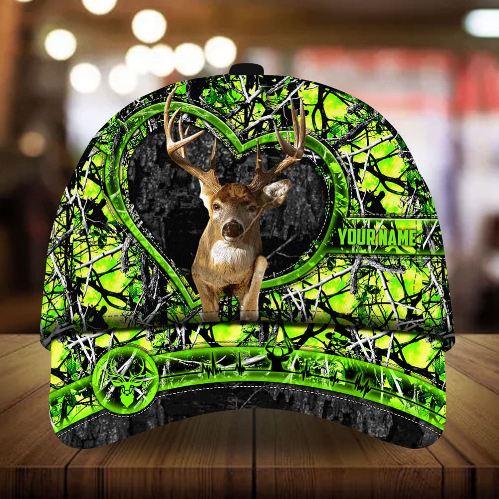 Loralle Love Deer Hunting Hats 3D Multicolor Personalized Trucker Hats Custom Hats Gifts For Men & Women