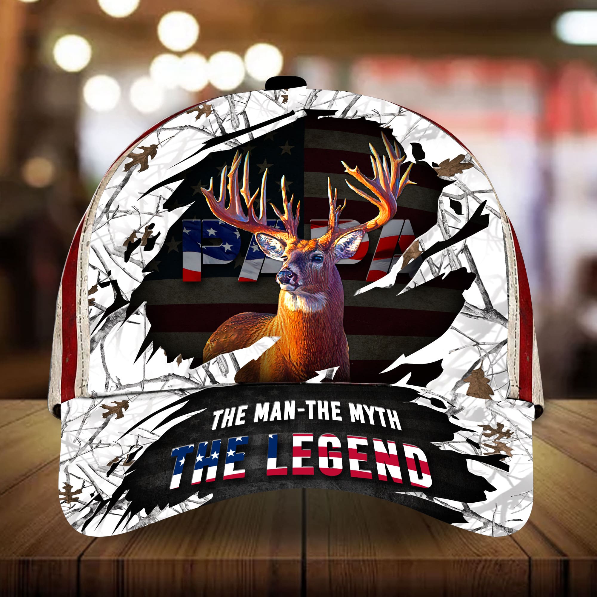 Loralle PAPA Hunting Hats 3D Multicolor Personalized Trucker Hats Custom Hats Gifts For Men & Women