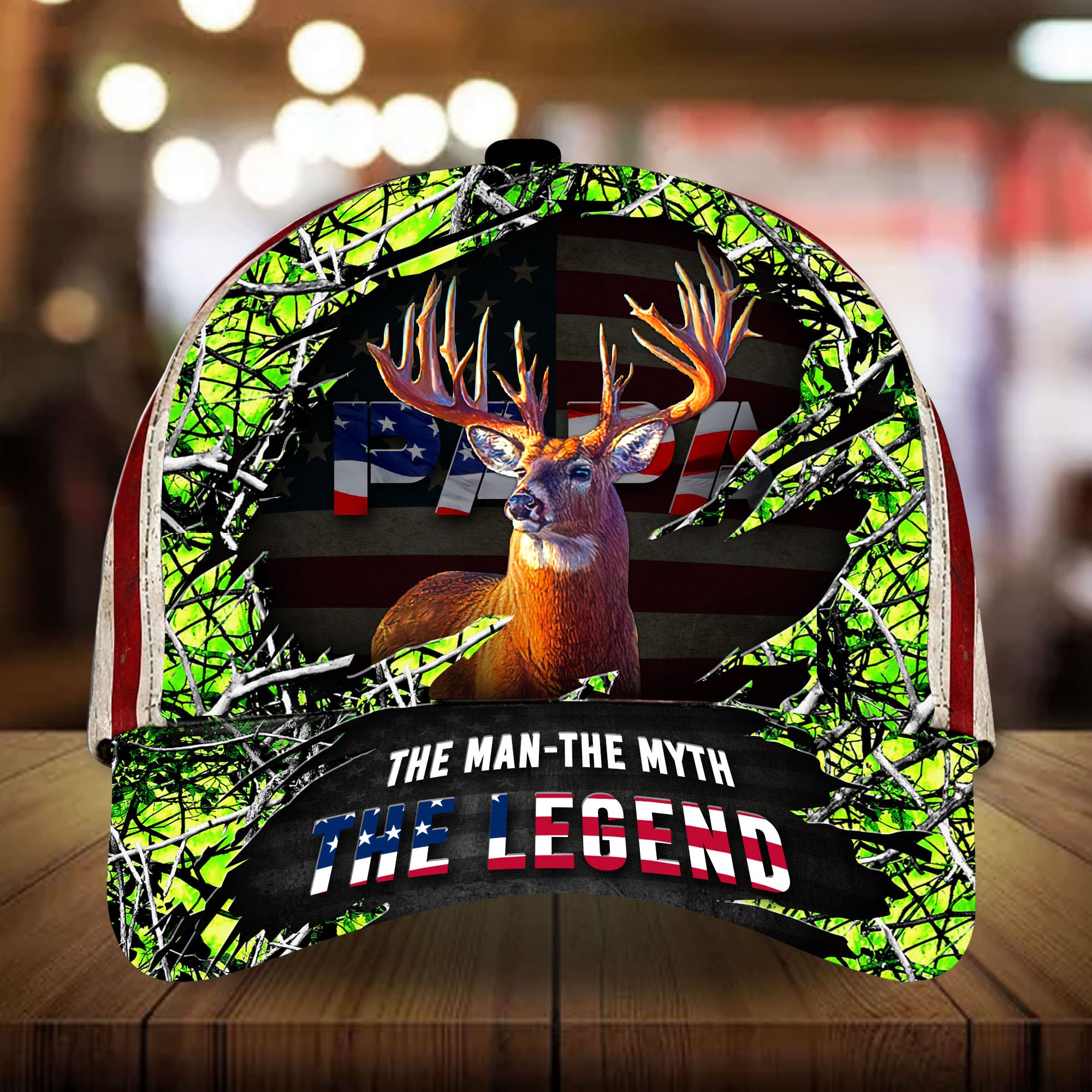 Loralle PAPA Hunting Hats 3D Multicolor Personalized Trucker Hats Custom Hats Gifts For Men & Women