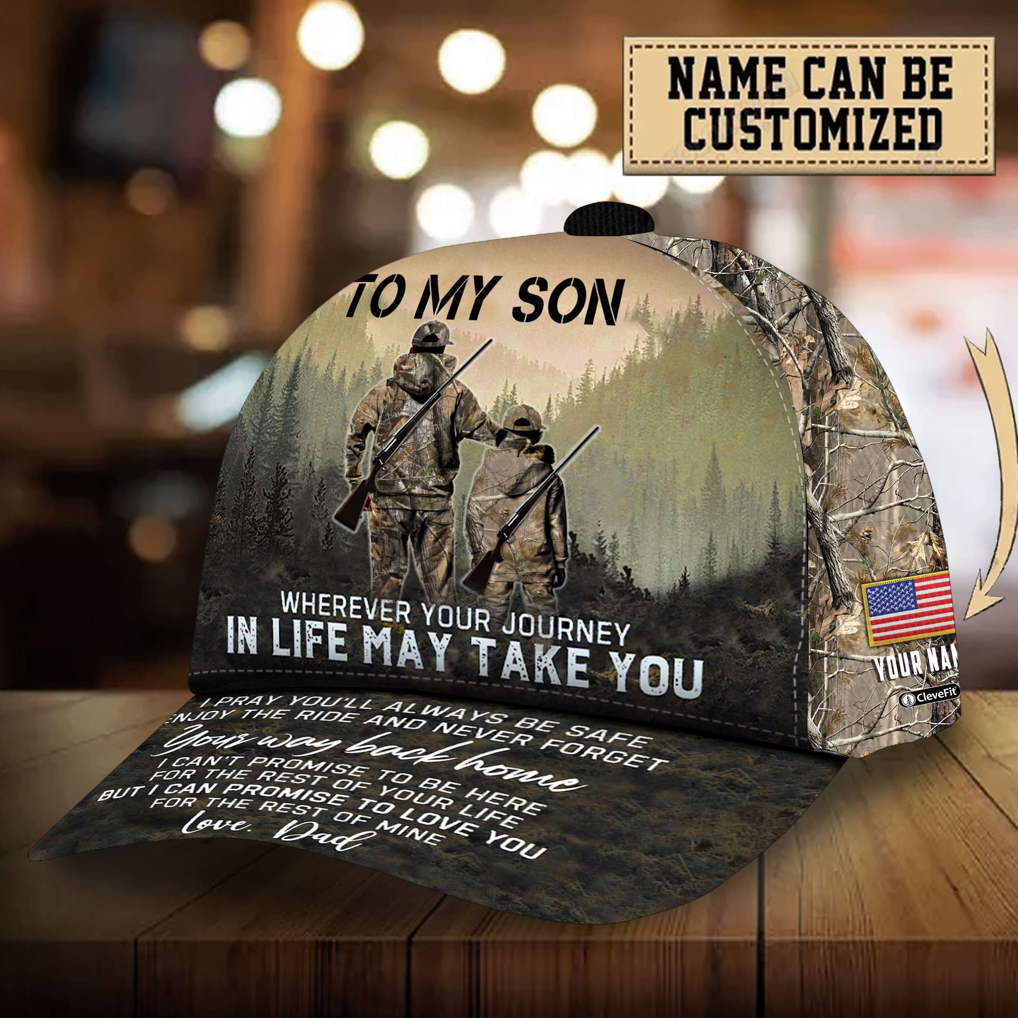 Loralle The Unique To My Son Hunting Hats 3D Multicolor Camo Personalized Trucker Hats Custom Hats Gifts For Men & Women