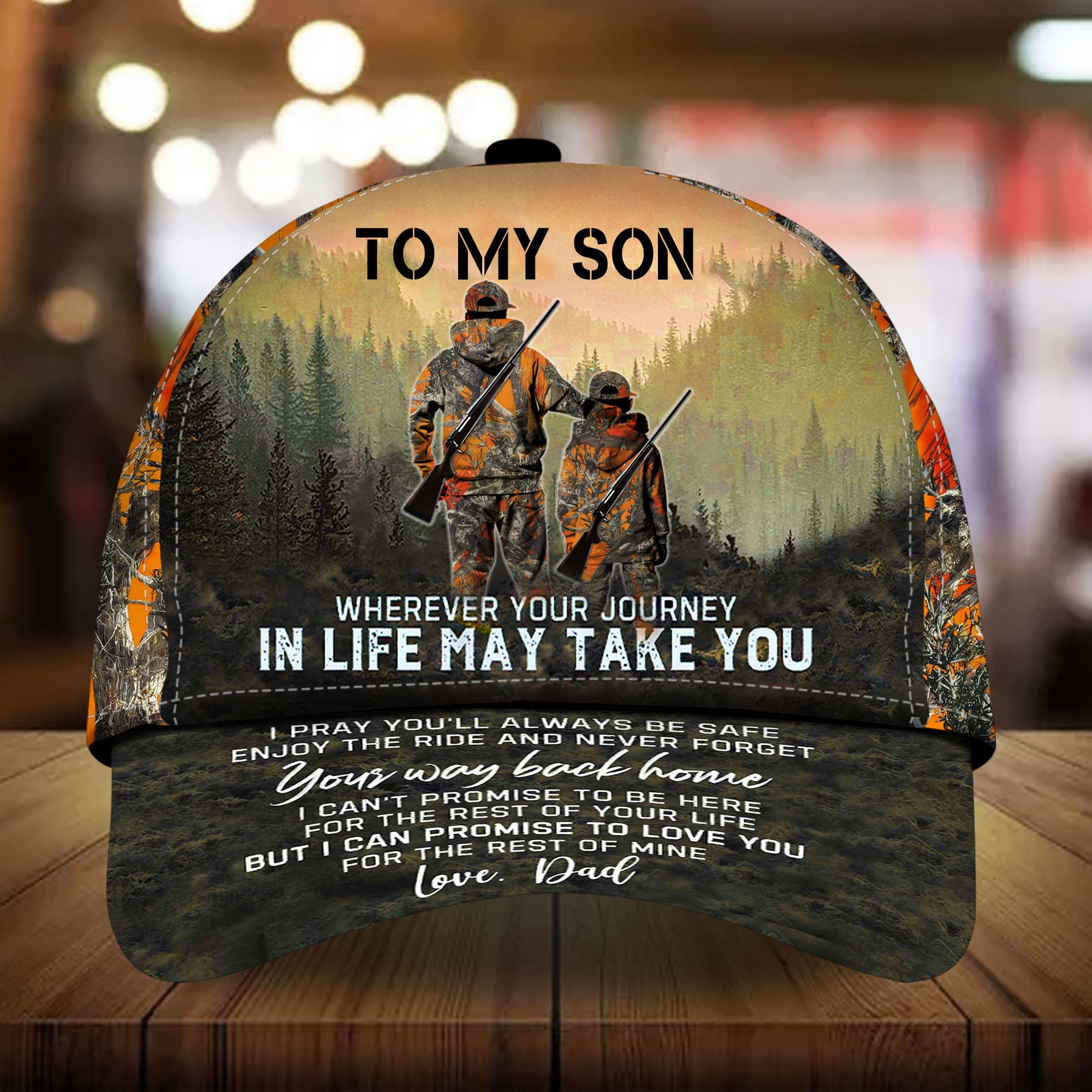 Loralle The Unique To My Son Hunting Hats 3D Multicolor Camo Personalized Trucker Hats Custom Hats Gifts For Men & Women