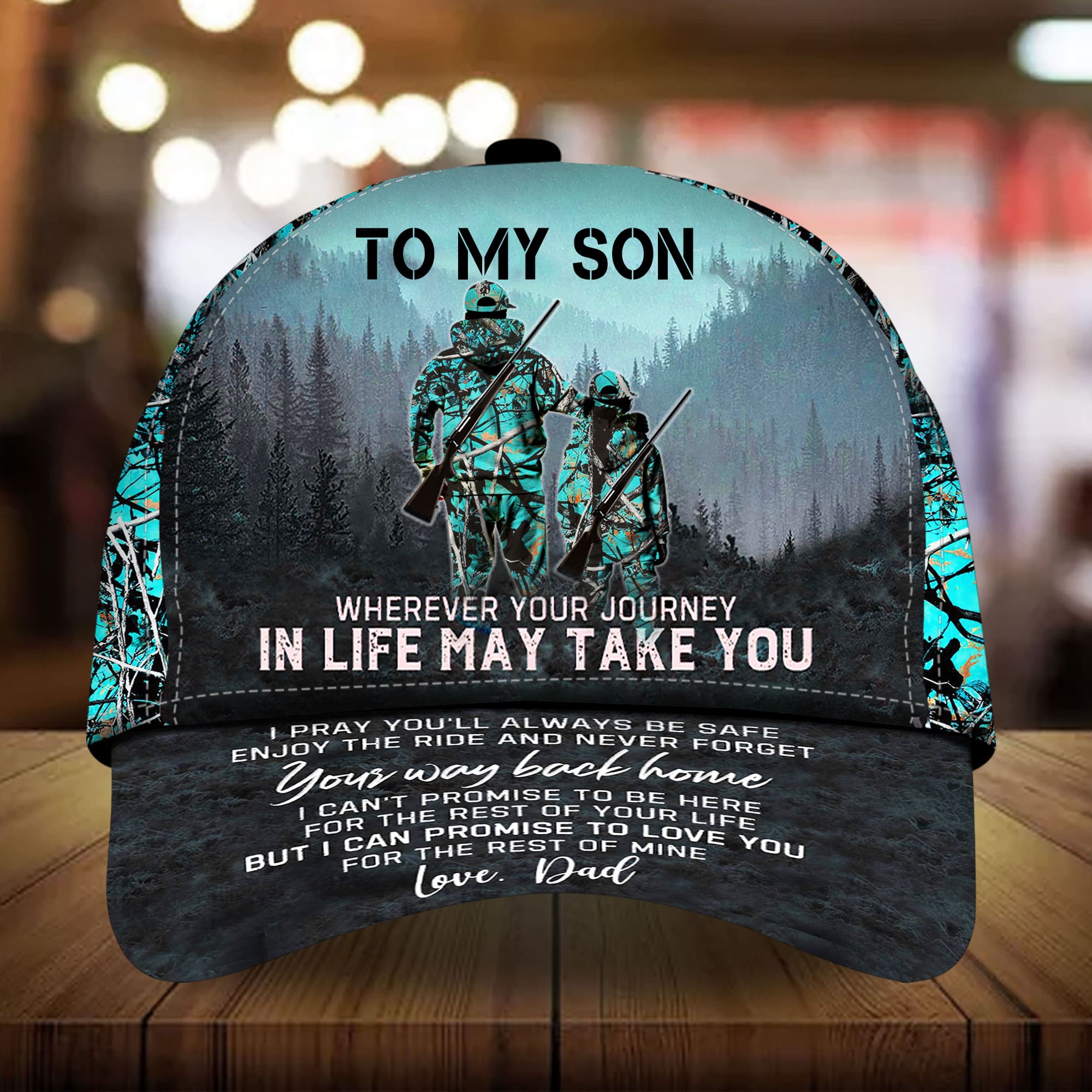 Loralle The Unique To My Son Hunting Hats 3D Multicolor Camo Personalized Trucker Hats Custom Hats Gifts For Men & Women