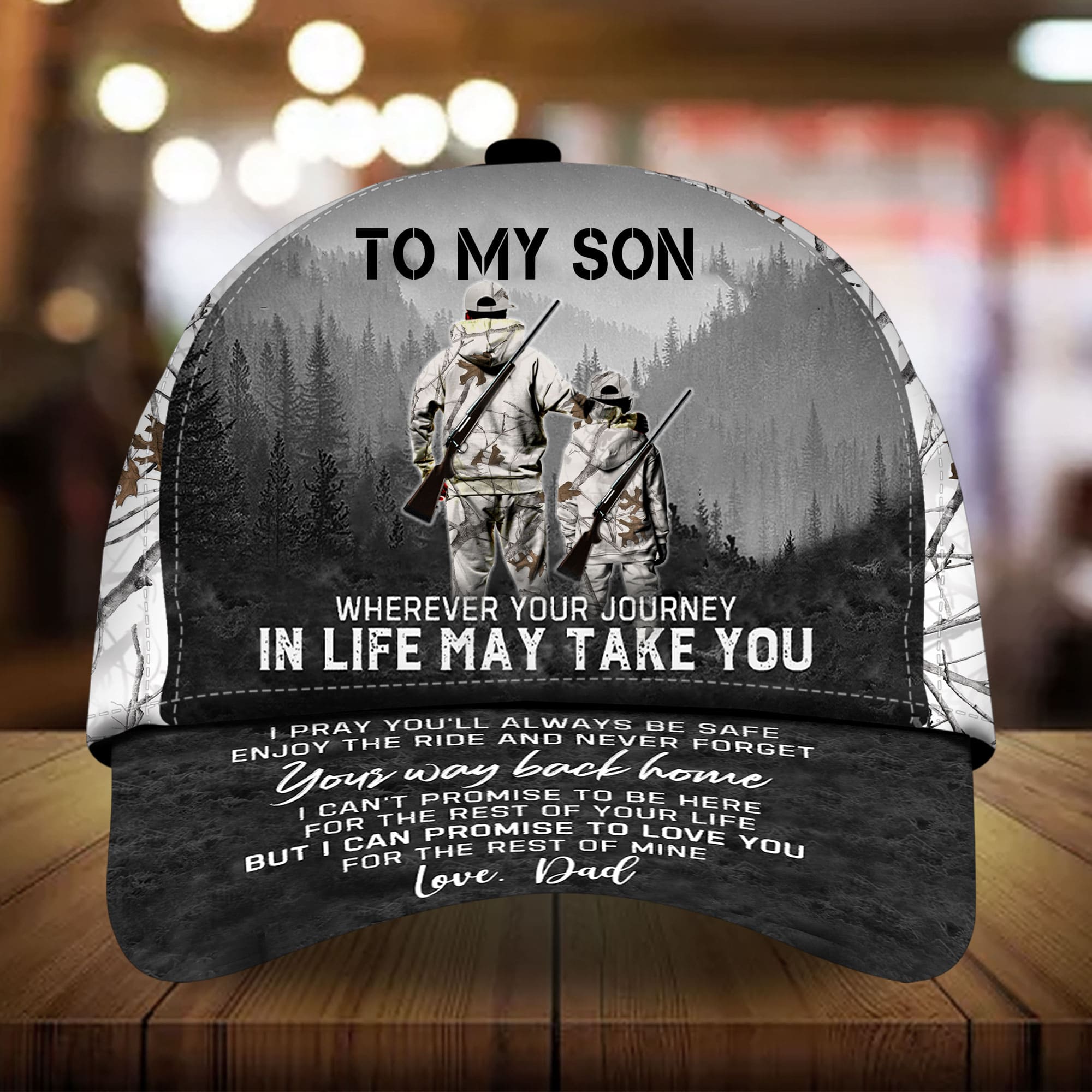 Loralle The Unique To My Son Hunting Hats 3D Multicolor Camo Personalized Trucker Hats Custom Hats Gifts For Men & Women